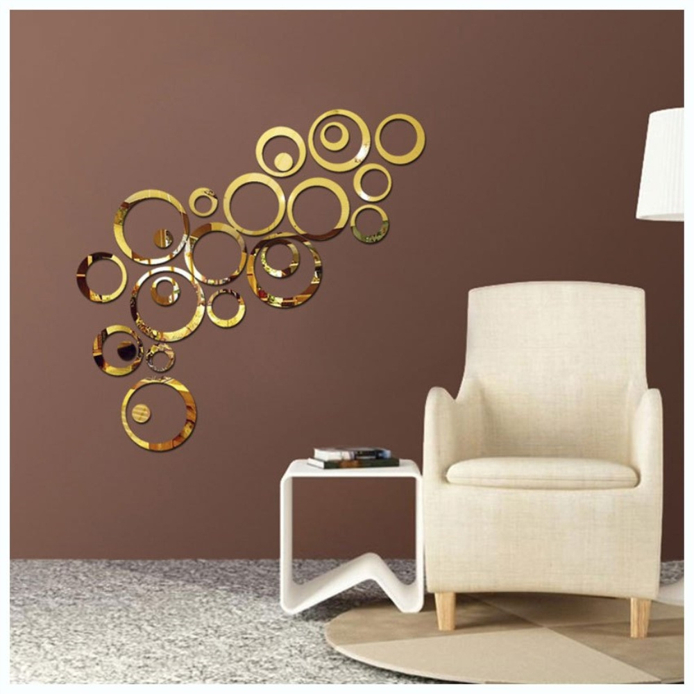 DIY 3D Mirror Acrylic Wall Stickers Creative Modern Circle Ring Acrylic Home Decors For Family