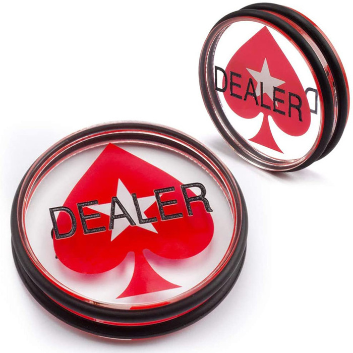 GSE Games Acrylic Double Sided Poker Dealer Puck Buttons 3 Inch Elegant Acrylic Casino Grade Poker Button