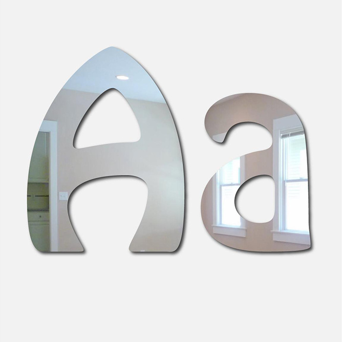 Custom Laser Cut Letter Shaped Silver Mirror Acrylic Wall Stickers