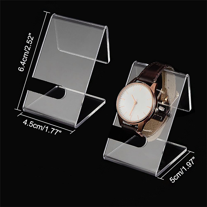 Custom Exquisite Free Standing Desktop Clear Acrylic Watch Display Stand For Jewelry Shop