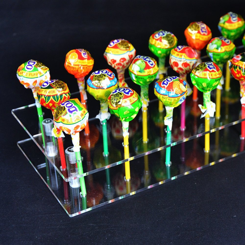 21 Holes Acrylic Cake Pop Lollipop Clear Display Stand Acrylic Lollipop Server Decoration Holder Base Shelf