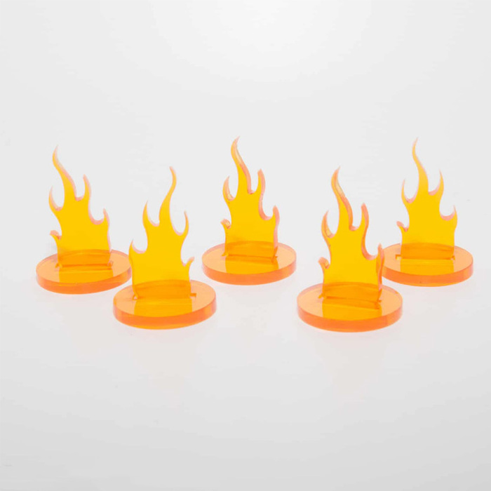 Neon Fire Acrylic Token for Game Custom Flame Shape Stand Acrylic Tokens for Gift