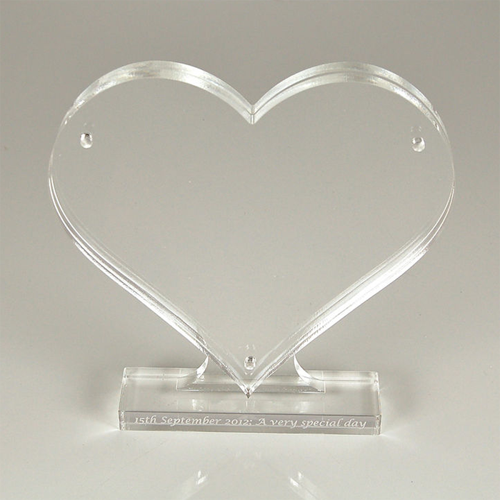 Double Sided Magnetic Clear Acrylic Photo Frame Heart Shaped Acrylic Magnetic Picture Frame For Wedding Anniversary