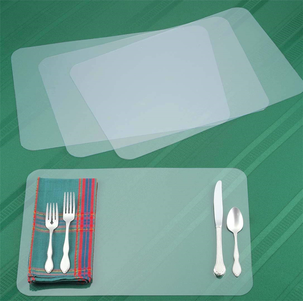 Clear Rectangular Acrylic Table Placemat Acrylic Placemat Set Washable  Lucite Table Mat