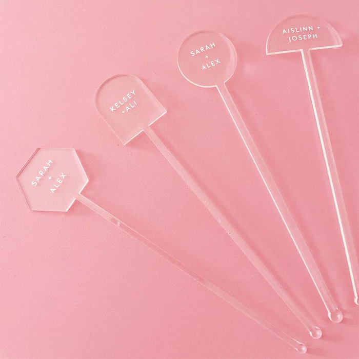 Clear Blank DIY Acrylic Wedding Drink Stir Stick For Cocktail Stirrers Personalized Acrylic Drink Stirrer Swizzle