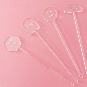 Clear Blank DIY Acrylic Wedding Drink Stir Stick For Cocktail Stirrers Personalized Acrylic Drink Stirrer Swizzle