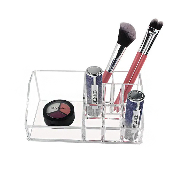 Custom Elegant 9 Grids Clear Acrylic Makeup Lipstick Display Storage Stand Holder For Cosmetic Shops