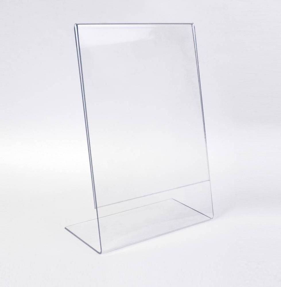 Freestanding Bent Clear Acrylic Poster Menu Holder Perspex Leaflet Display Stand