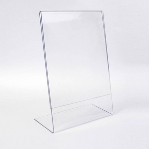 Freestanding Bent Clear Acrylic Poster Menu Holder Perspex Leaflet Display Stand