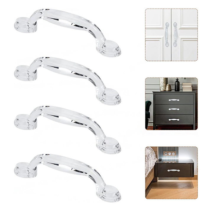 Custom Clear Acrylic Drawer Knobs Transparent Acrylic Handles For Home Cabinets Dresser