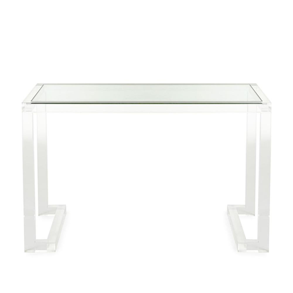 Rectangular Clear Acrylic Lucite Writing Desk In Office