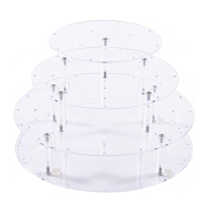 35 Holes Round Clear Acrylic Lollipop Display Stand 4 Tiers Acrylic Cake Pop Holder For Shops