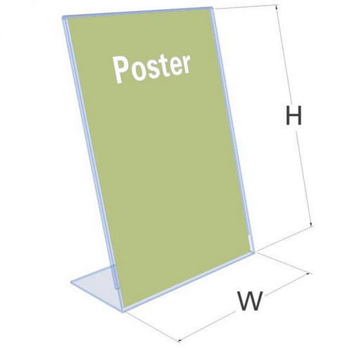 Freestanding Bent Clear Acrylic Poster Menu Holder Perspex Leaflet Display Stand