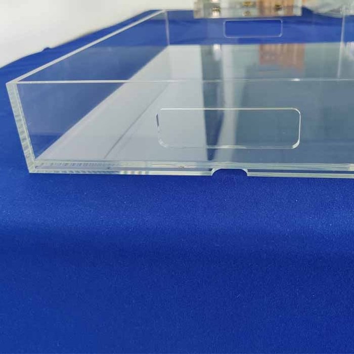 High Quality Clear Acrylic Serving Tray With Insert Acrylic Tray With Handles