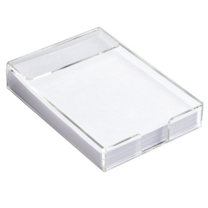 Desktop Simple Rectangular Clear Acrylic Lucite Notepad Holder