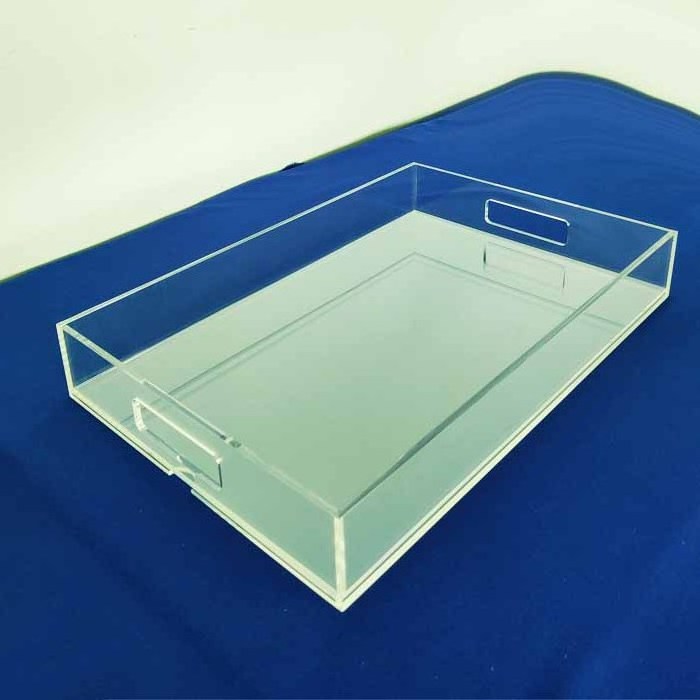 High Quality Clear Acrylic Serving Tray With Insert Acrylic Tray With Handles