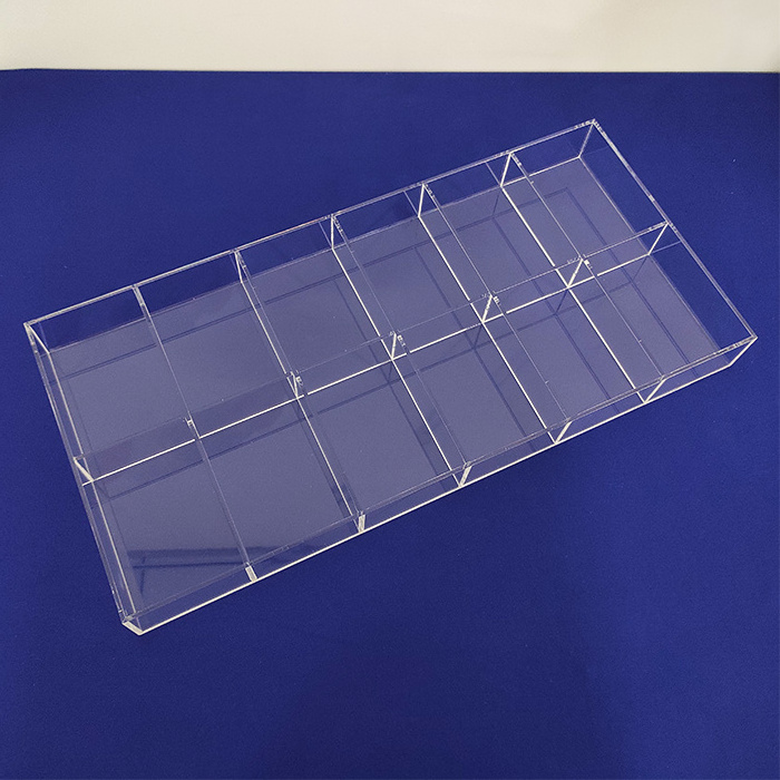 Wholesale High Quality Acrylic Office Desk Organizer Tabletop Clear Acrylic Stand With Partition