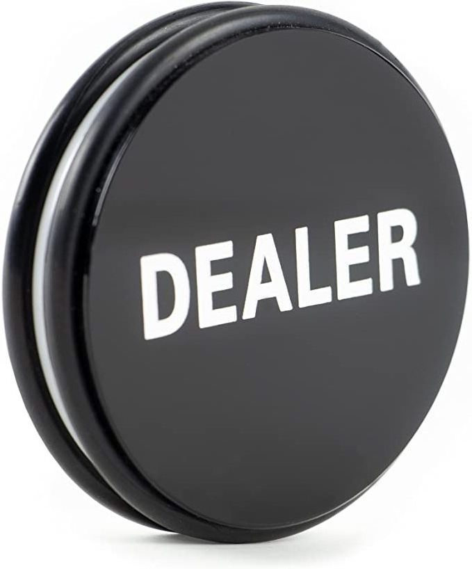 Custom Black White Acrylic Double Sided Dealer Button Acrylic Poker Dealer Puck Button