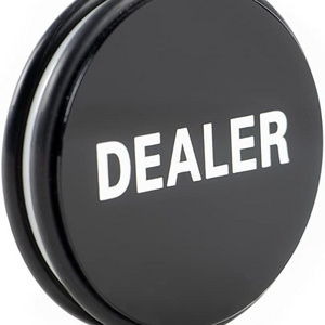 Custom Black White Acrylic Double Sided Dealer Button Acrylic Poker Dealer Puck Button