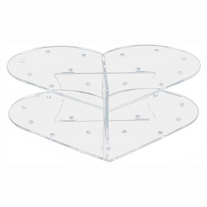 Custom Detachable 15 Holes Clear Acrylic Lollipops Display Stand Heart Shape Clear Acrylic Lollipop Holder For Shop