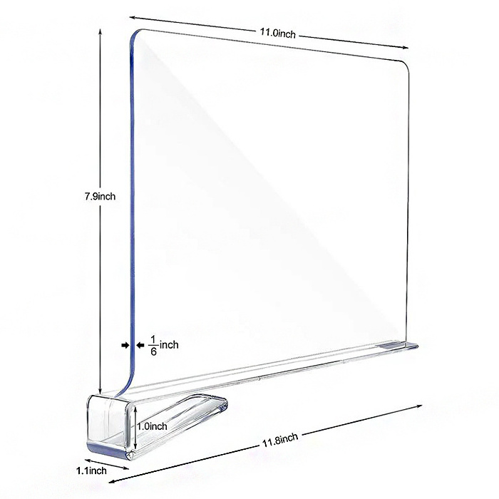 Wholesale Custom Simple Design Clear Acrylic Shelf Divider For Shop Use