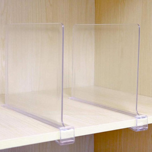 Clear Acrylic Shelf Dividers For Clothes Bags Cabinet Acrylic Shelf Separator Closet Organizer