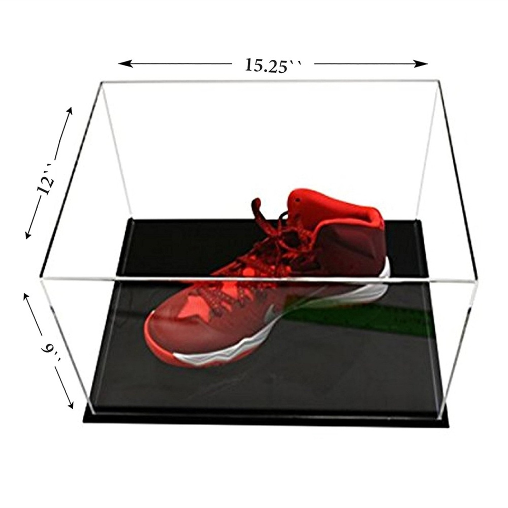 Acrylic Shoe Display Case With Black Base Clear Acrylic Shoe Box