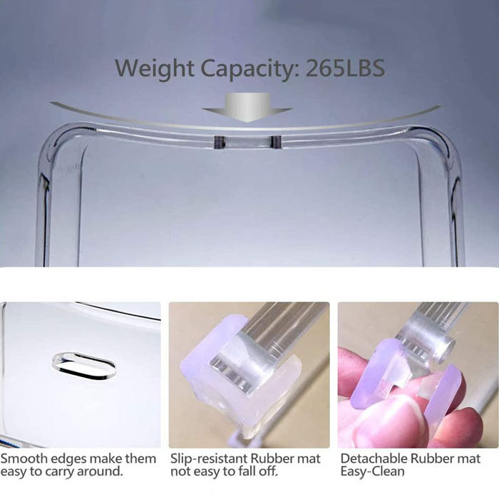 Clear Acrylic Shower Bench Thick Shiny Acrylic Stools Transparent Lucite Bathroom Shower Seat