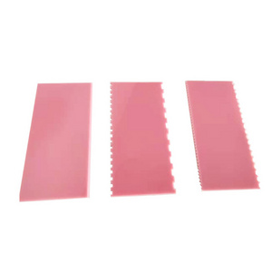 Pink Acrylic Cake Comb Scraper Wholesale Acrylic Cake Smoother Board Tool Custom Acrylic Cake Smoother Scraper