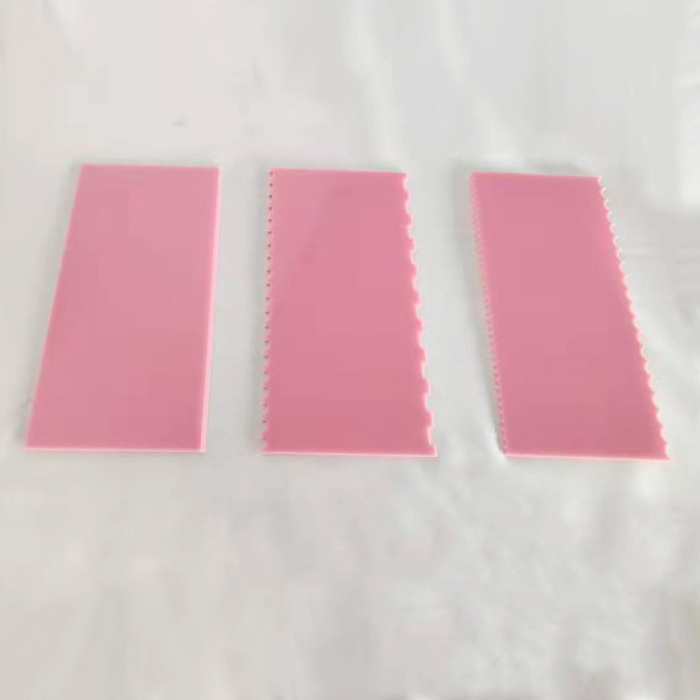 Pink Acrylic Cake Comb Scraper Wholesale Acrylic Cake Smoother Board Tool Custom Acrylic Cake Smoother Scraper