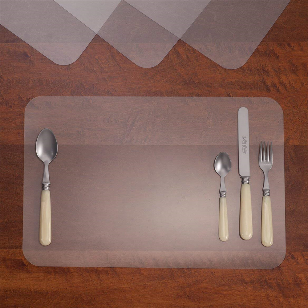 Clear Rectangular Acrylic Table Placemat Acrylic Placemat Set Washable  Lucite Table Mat