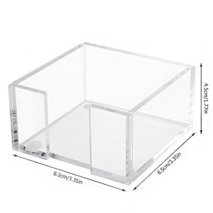 Countertop Square Clear Acrylic Sticky Notes Display Stand Holder For Office