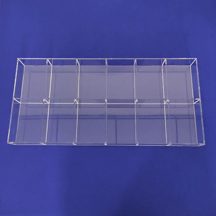 Wholesale High Quality Acrylic Office Desk Organizer Tabletop Clear Acrylic Stand With Partition