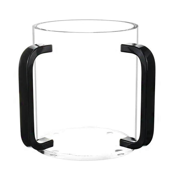 Custom Round Clear Acrylic Hand Washing Cup With Two Gold Handles Lucite Jewish Hand Washing Cup