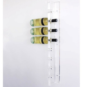 Modern 8 Bottles Clear Acrylic Wall Mounted Wine Display Racks