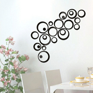 DIY 3D Mirror Acrylic Wall Stickers Creative Modern Circle Ring Acrylic Home Decors For Family