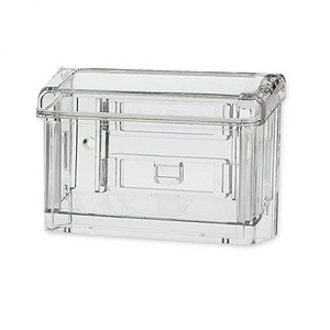 Outdoor Clear Acrylic Business Card Holder With Hinged Lid Single Pocket Acrylic Business Card Display Box For Wall