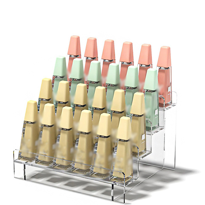 Detachable 4 Tiers Clear Acrylic Lipsticks Display Stand Assembly Acrylic Essential Oil Display Holder For Boutique Shop