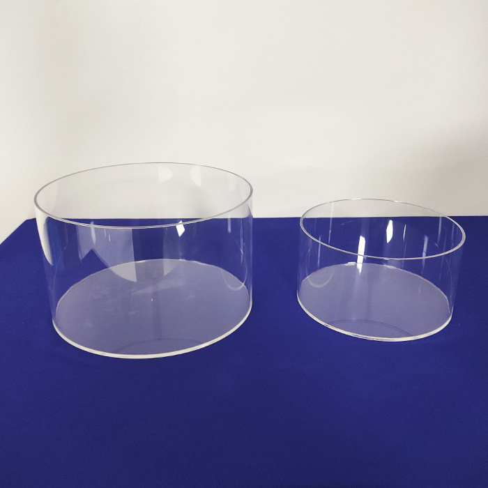 3 Large Cylinder Clear Acrylic Tube Cake Display Riser Stands For Wedding Party