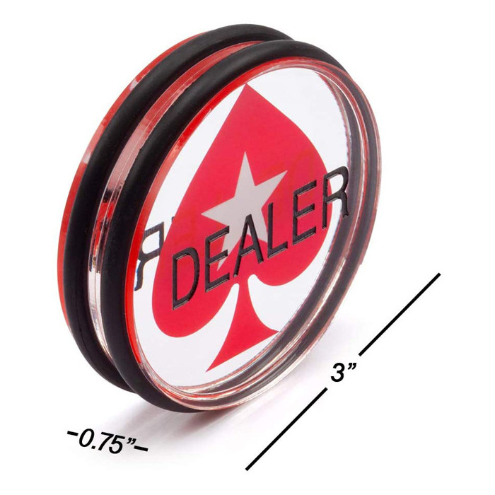 GSE Games Acrylic Double Sided Poker Dealer Puck Buttons 3 Inch Elegant Acrylic Casino Grade Poker Button