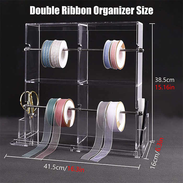 Clear Acrylic Satin Ribbon Organizer Rack Acrylic Storage Rack Acrylic Colored Ribbon Display Stand Rack Cake Shop Flower Shop