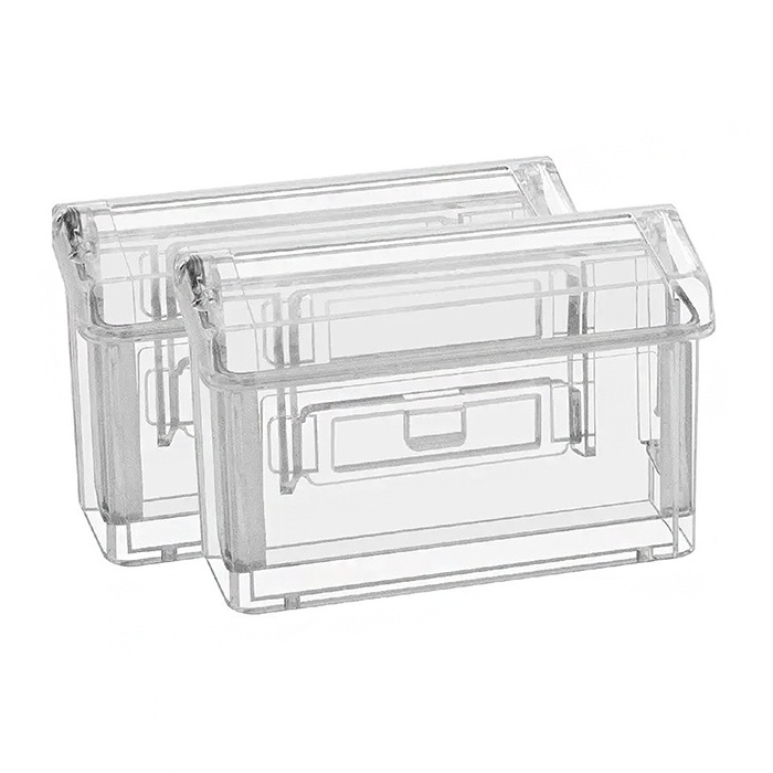 Outdoor Clear Acrylic Business Card Holder With Hinged Lid Single Pocket Acrylic Business Card Display Box For Wall