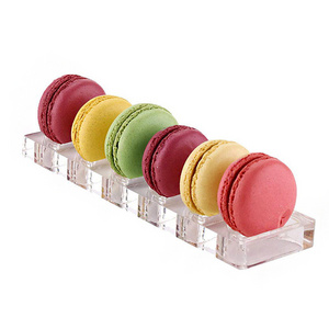 Wholesale Rectangle Clear Acrylic Macaron Display Stand Holder Grooved Clear Acrylic Macaron Tray For Wedding