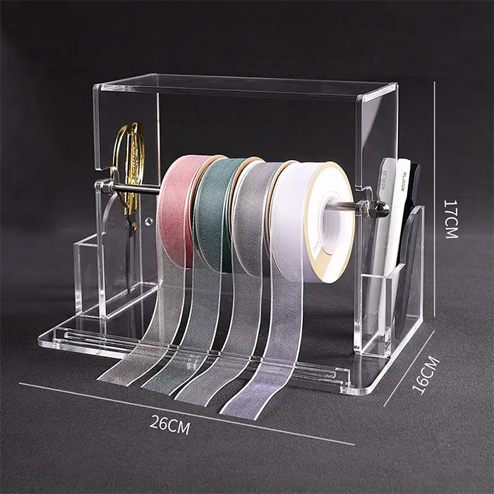 Clear Acrylic Satin Ribbon Organizer Rack Acrylic Storage Rack Acrylic Colored Ribbon Display Stand Rack Cake Shop Flower Shop