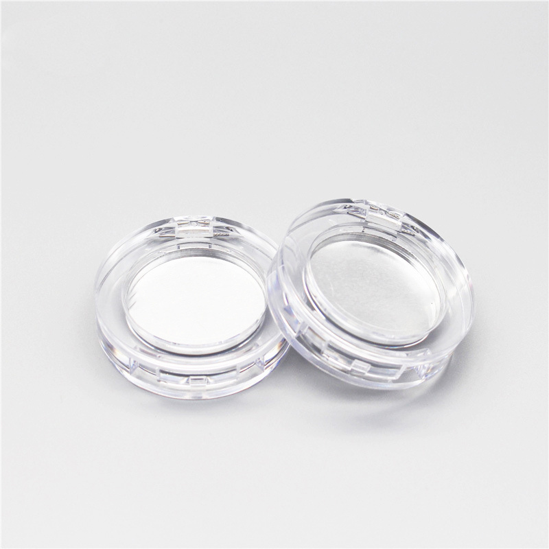 Round Empty Plastic Compact Powder Case Clear Acrylic Blush Container Cosmetic Eyeshadow Replacement Case