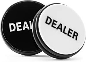 Custom Black White Acrylic Double Sided Dealer Button Acrylic Poker Dealer Puck Button