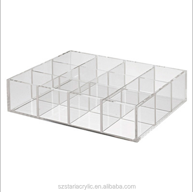 Wholesale High Quality Acrylic Office Desk Organizer Tabletop Clear Acrylic Stand With Partition