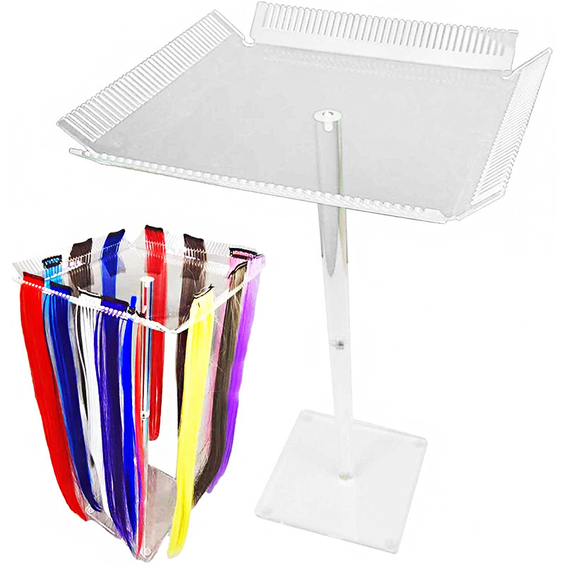 Clear Acrylic Wig Stand Rack Acrylic Four Side Wig Display Stand Rack Useful Hair Extension Holder Stand Rack For Salon