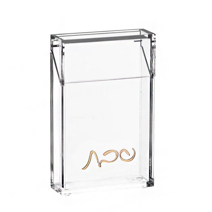 Jewish Rectangle Clear Acrylic Match Box With Lid Judaica Lucite Match Holder For Rosh Hashana Gift