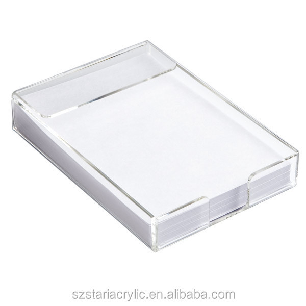 High Quality Acrylic Memo Tray Acrylic Notepad Holder